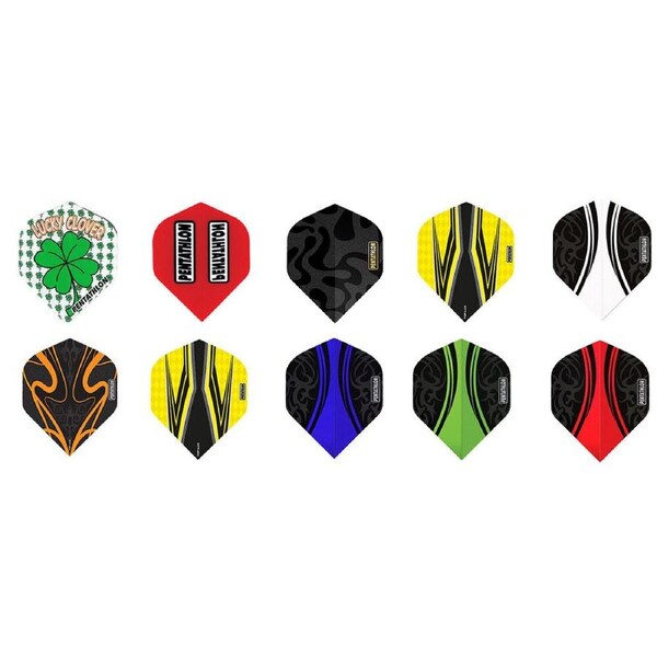 10x 3pc Formula Sports Pentathlon Emblem Dart Flights Standard Shape Assorted