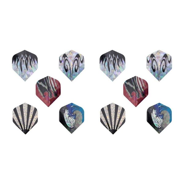 10x 3pc Formula Sports 2D Hologram Dart Flights Standard Shape Assorted