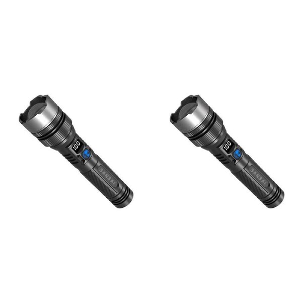 2PK Sansai Tactical Grade Rechargeable 10W LED Torch Up to 300 meters 40x40x168