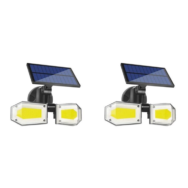 2PK Sansai Outdoor Motion Activated Adjustable Solar Power 2.5W LED Sensor Light