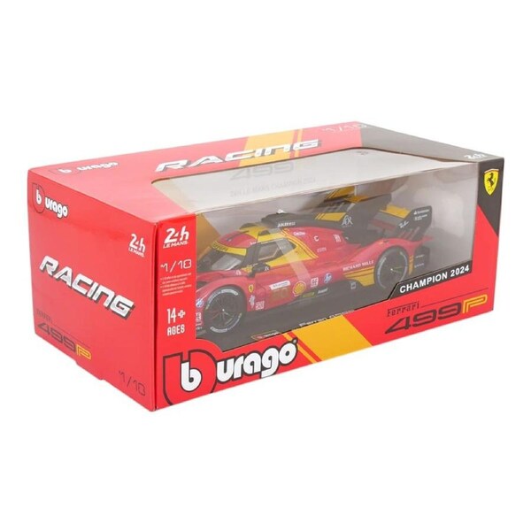 Bburago Ferrari Racing 2024 Champion Ferrari 499P 24 Hour Le Mans Hypercar WEC #50 1:18 Scale Diecast Vehicle