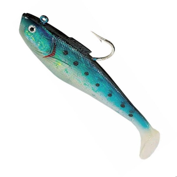 6PK Tsunami Blue Back 3" Rigged Swim Shad Lures Soft Plastic