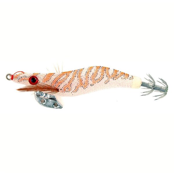 Tsunami Orange/White 2.5" Pro Squid Jig Lure Lures Holographic Red Eyes