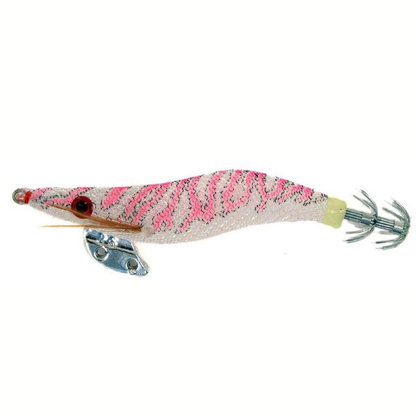 Tsunami Pink Stripes Pro Squid Jig Lure 3.0" Lures Holographic Red Eyes