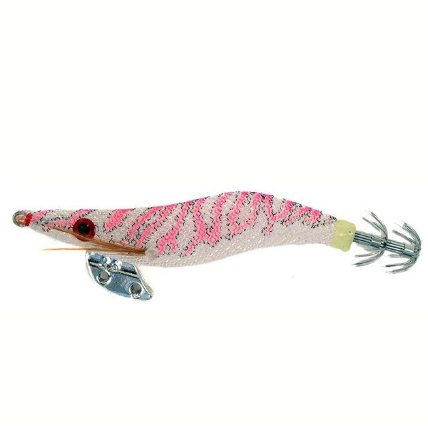 Tsunami Pink Stripes Pro Squid Jig Lure 3.5" Lures Holographic Red Eyes