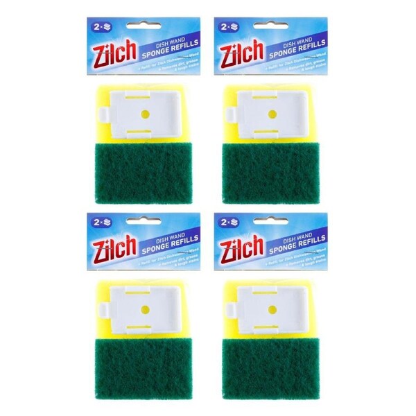4x Zilch Dishwashing Wand Refill 2pk