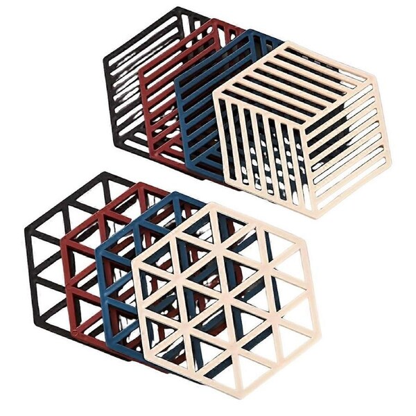 Hexagonal Grid Heat-Resistant Pot Mats Hexagonal Table Insulation Mats Silicone Pot Mats and Coaster