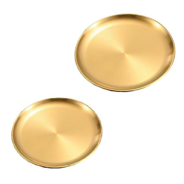 BBQ Thick Round Plate BBQ Plate Golden Cafe Fruit Cake Plate