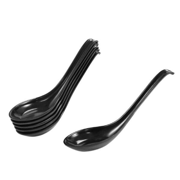 Soup Spoons,6 Pcs Japanese Style Spoons Rice Spoons Chinese Asian Soup Spoons with Long Handle for R