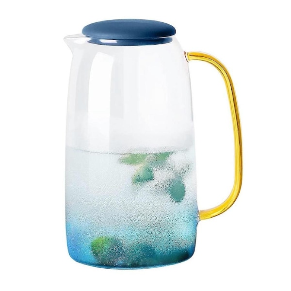 Glass Pitcher with Lid,Lemonade Pitcher,Tea Pitcher,Borosilicate Glass Carafe,for Hot and Cold Water