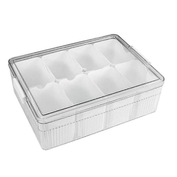 Large Snackle Box - Divided Serving Tray with Lid - Charcuterie Container for Portable Snack - Clear