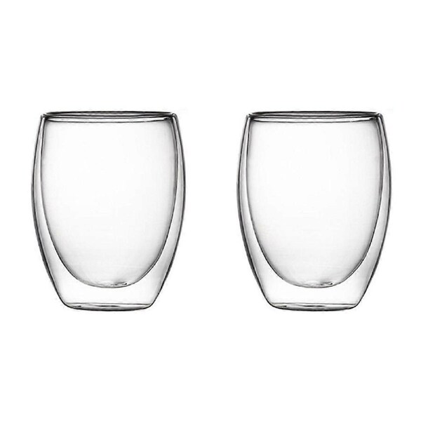 350ML Double Wall Glass Cup Transparent Handmade Heat Tea Drink Cup