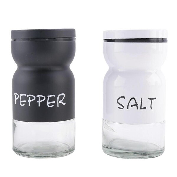 Farmhouse Salt and Pepper Shakers Set with Adjustable Lids, Modern Home Country Kitchen Decor, Cute