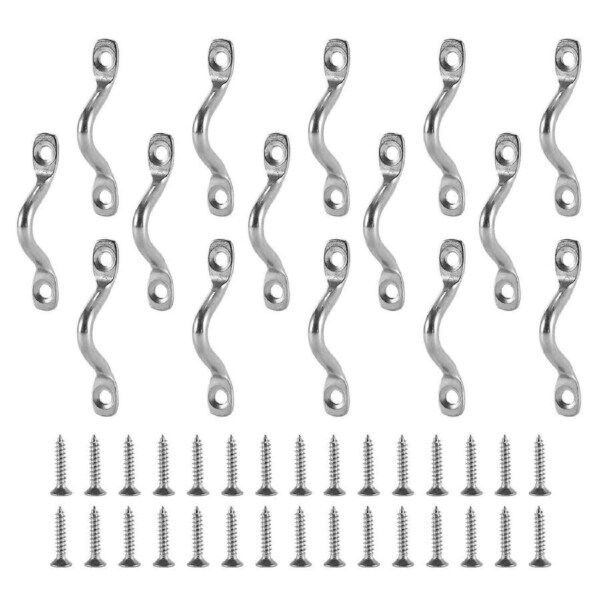 15Pcs Stainless Steel Peck Plate Eye Plates Ceiling Hook Kayak Eye Plate Kayak Pad for Kayak Canoe