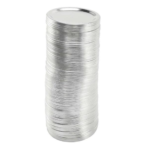 100 Pcs Regular Mouth 70MM Jar Canning Lids, Reusable Leak Proof Split-Type Silver Lids with Silicon
