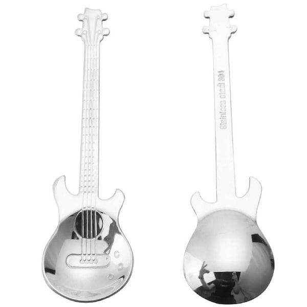 Guitar Coffee Spoons 6-Pack Creative Cute Spoons Stainless Steel Teaspoons Stirring Spoon Guitar Sha