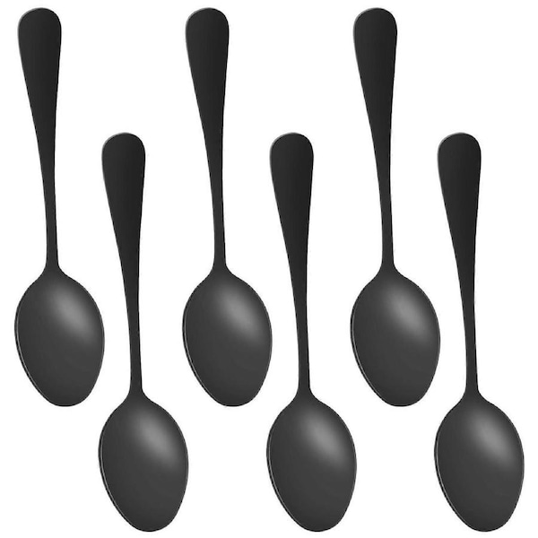 Black teaspoons teaspoons, Mini stainless steel cake spoons, scoop for ice cream , small teaspoons f