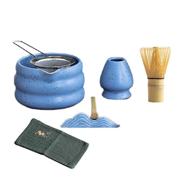 7Pcs Japanese Matcha Tea Set, Matcha Kit with Matcha Bowl (with Pouring Spout), Matcha Whisk, Whisk
