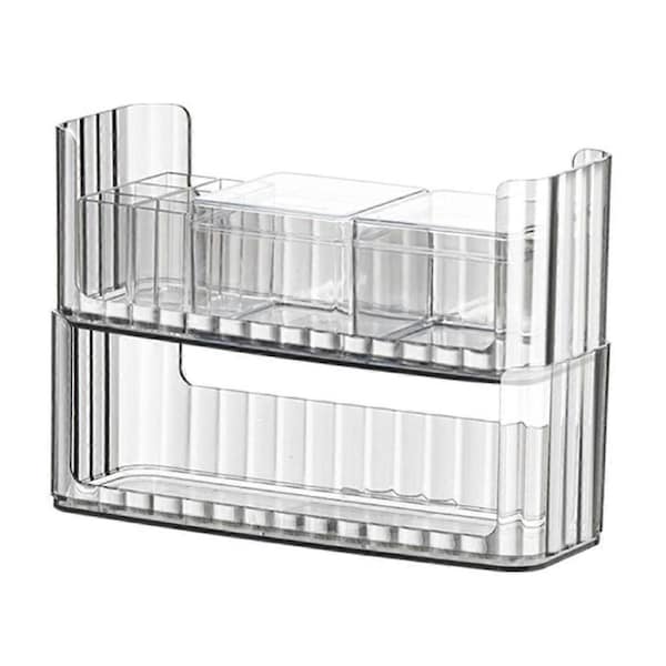 Clear Vanity Organizer Stackable Makeup Storage Tray Cosmetic Display Case Make Up Organizers for Va