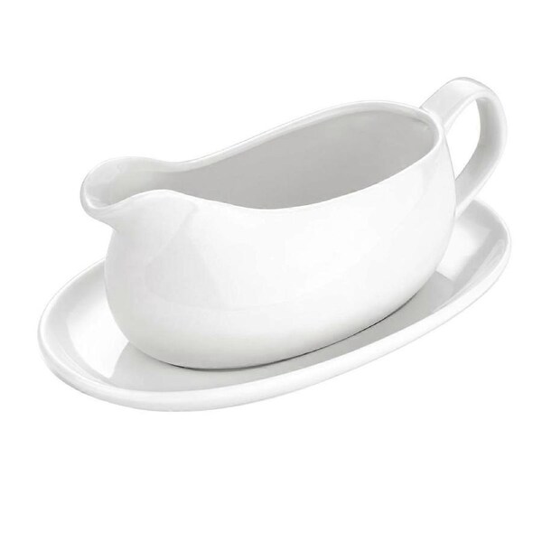Gravy Boat and Saucer 14 Oz,Ceramic Sauce Boat with Tray for Milk,Warming Sauces,Creamer,Broth