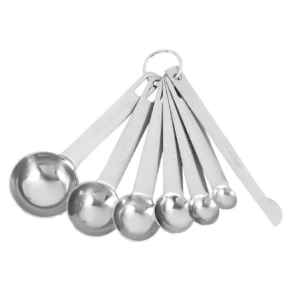 Stainless Steel Measuring Spoons Cups Set, Small Tablespoon, Teaspoons, Set 6 with Bonus Leveler, fo