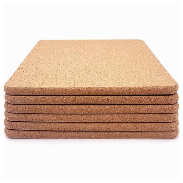 Cork Trivet, 6 Pcs High Density Thick Square Cork Trivets for Hot Dishes, 8 Inch Multifunctional Cor