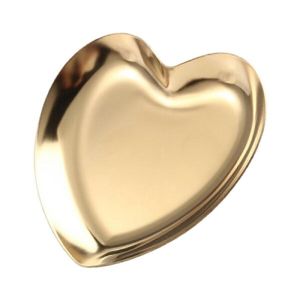 Heart Shaped Jewelry Serving Plate Metal Tray Storage Arrange Fruit Tray Home