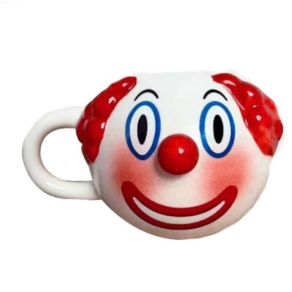 Clown Shaped Ceramic Coffee Mug with Handle Cute Funny Joker Porcelain Milk Tea Breakfast Cup 480ML