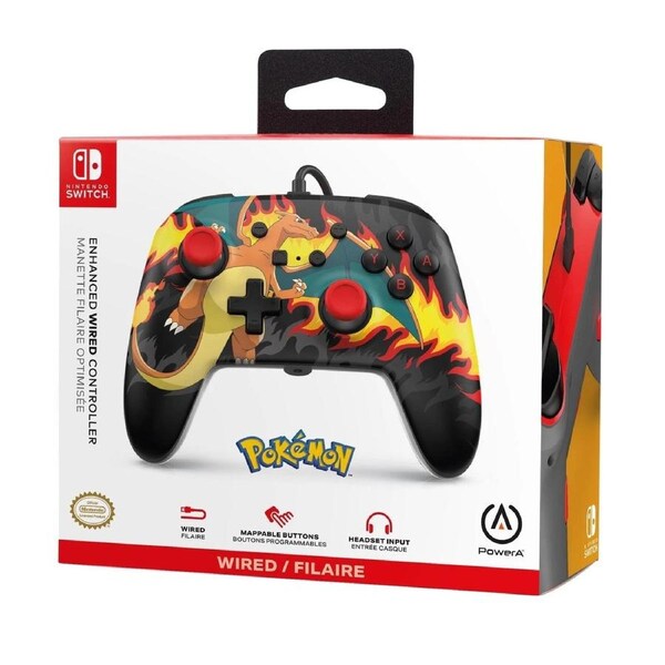 Powera Enhanced Wired Controller for Nintendo Switch (Charizard Firestorm) NEW
