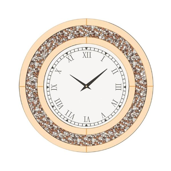 P&P Brown Crushed Diamond Square Wall Clock Luxury Decorative 60x60cm
