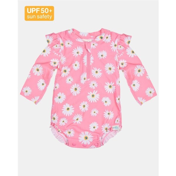 Toshi Swim Onesie Long Sleeve Ripple Daisy Watermelon Size 1