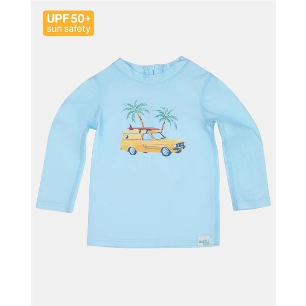 Toshi Swim Rashie Long Sleeve Splash - Swell Seekers Sky Sz2