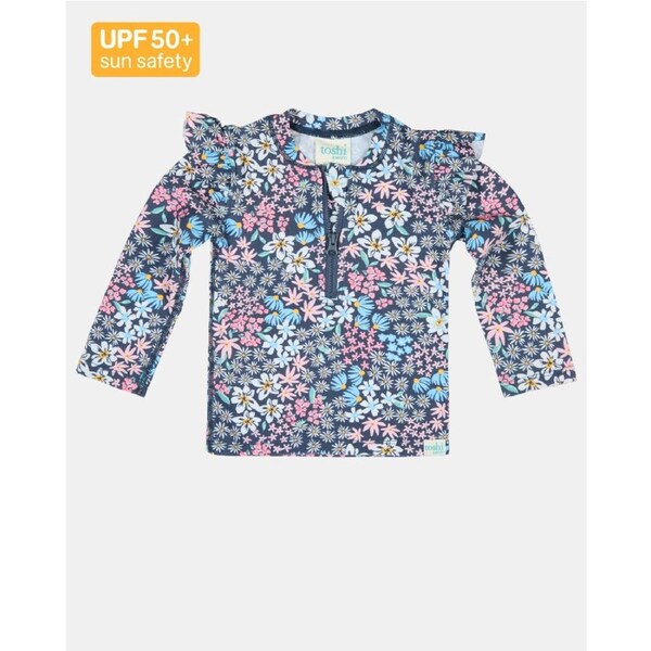 Toshi Swim Rashie Long Sleeve Ripple - Wattle Dusk Size 4
