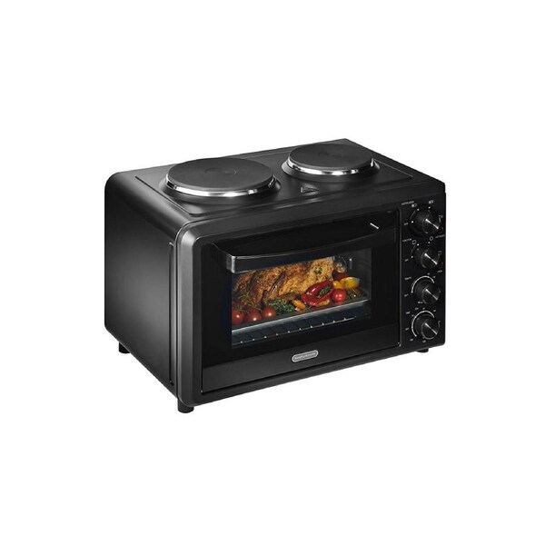 Countertop Compact Convection Oven - Morphy Richards 32L Benchtop Oven - 2 x Hot Plates & Timer - Roast, Cook and Bake