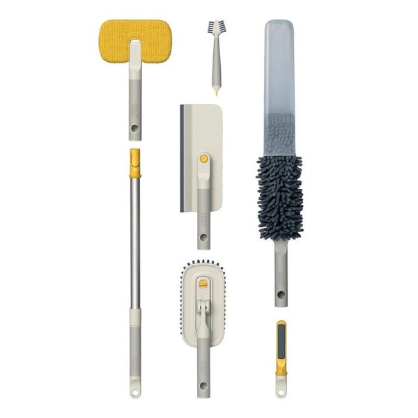 Joseph Joseph CleanTech Deep Cleaning Set W/ Extension Pole 6 Piece