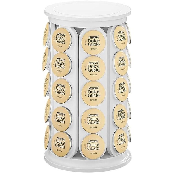 Coffee Pod Storage Carousel Holder Organizer Compatible with 40 Keurig K-Cup Pods(White)