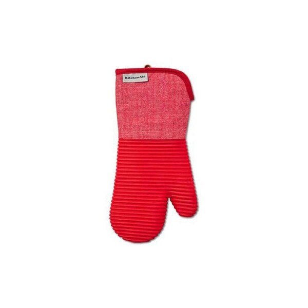 KitchenAid Ribbed Soft Silicone Oven Glove Carded Empire Red