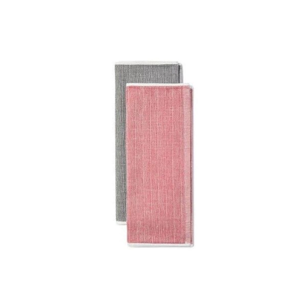2pc KitchenAid 100% Cotton Dish/Tea Towels Empire Red and Charcoal Grey