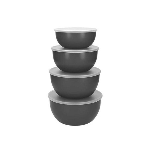 4pc KitchenAid Meal Prep Storage Cointainer/Bowls With Lids Charcoal Grey