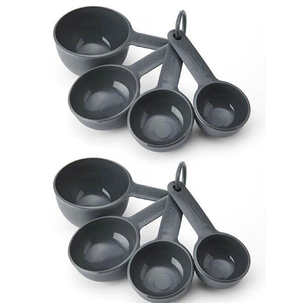 2x 4pc KitchenAid Measuring Cups Cooking Utensil Charcoal Grey