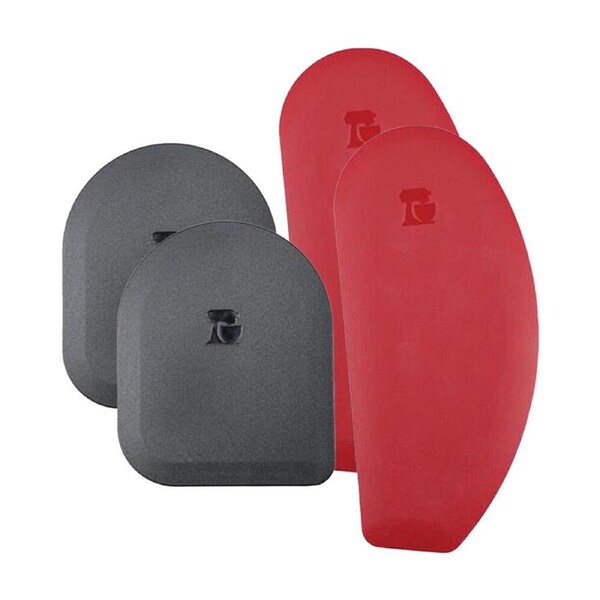 2x 2pc KitchenAid Curved Edge Silicone Bowl & Pot Scapper Set Red and Black