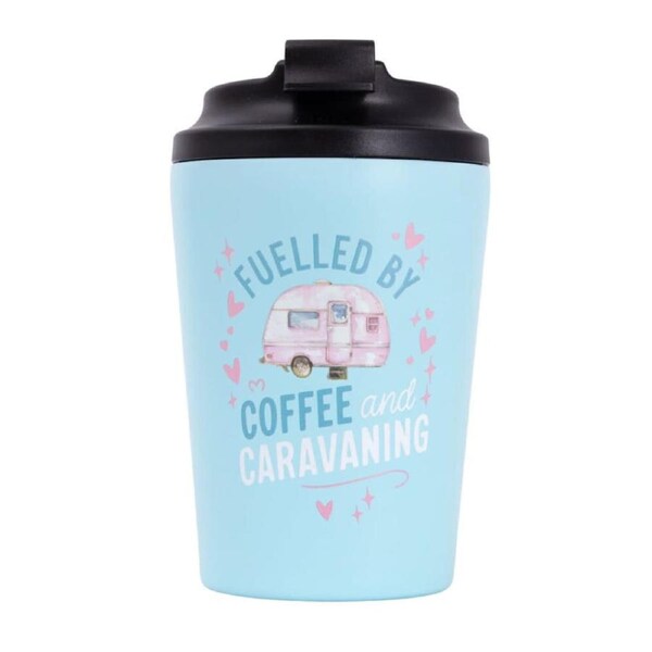 Splosh Caravan Insulated Travel Coffee Cup 380ml Water Tumbler Blue