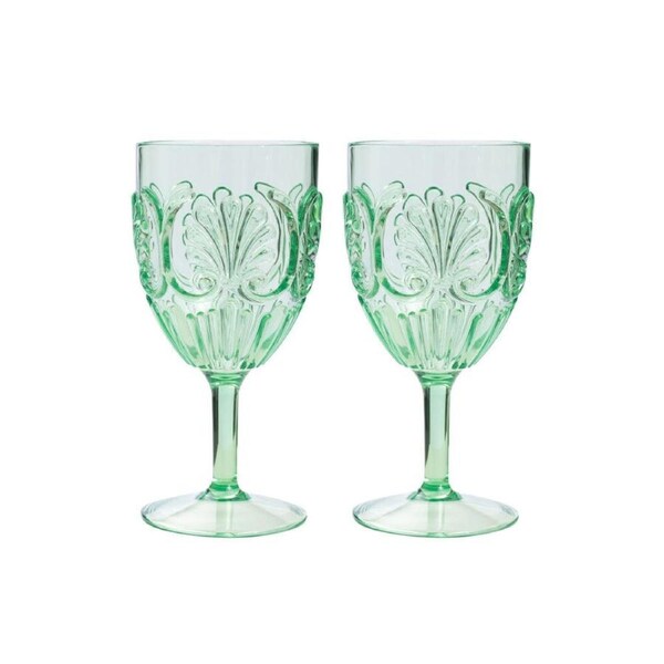 2pc Splosh Summer Pop Outdoor Acrylic Wine Glass Set 390ml/19cm Green