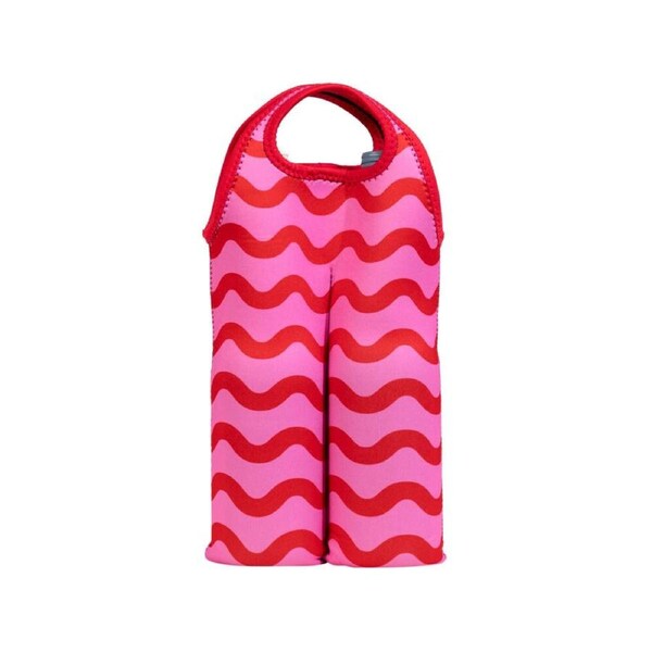 Splosh Summer Waves Neoprene Insulated Wine Cooler Bottle Holder 34cm Pink