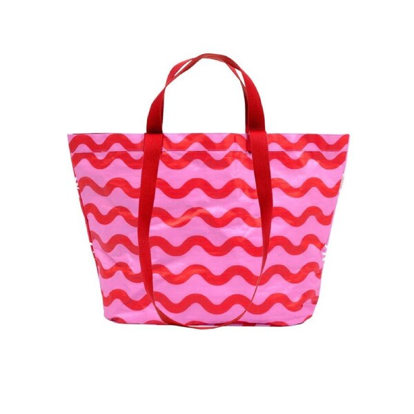 Splosh Summer Waves Beach Bag Travel Outdoor Carry Tote 63x41cm Pink