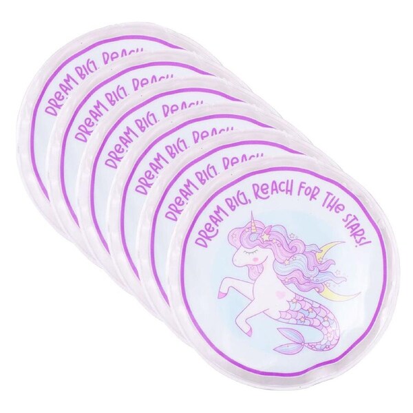 6PK Splosh Out & About Mermicorn Reusable Ice Pack Round Gel-Filled 11cm Purple