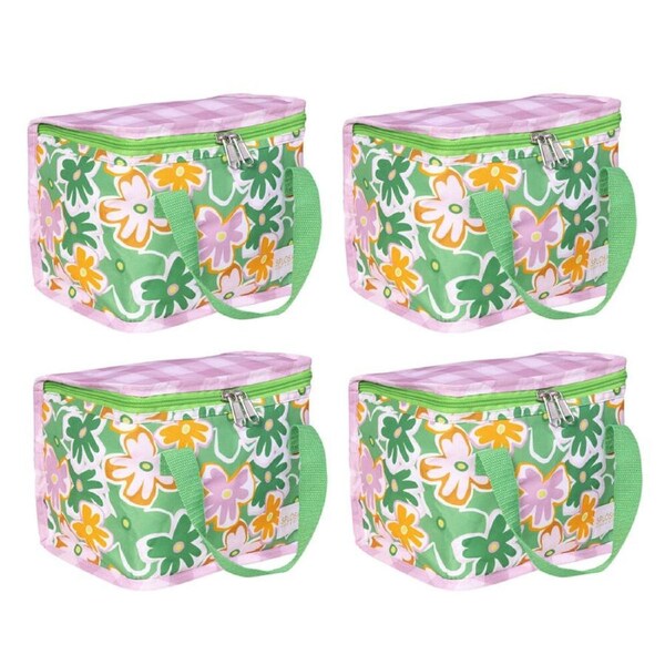 4PK Splosh Summer Pop Insulated Soft Lunch Tote Bag Storage 24x17cm Green