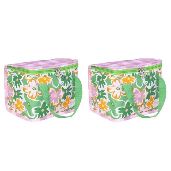2PK Splosh Summer Pop Insulated Soft Lunch Tote Bag Storage 24x17cm Green