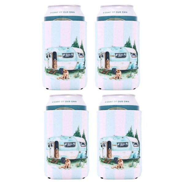 4PK Splosh Caravan Insulated Neoprene Cold Drinks Stubby Holder 10x13cm