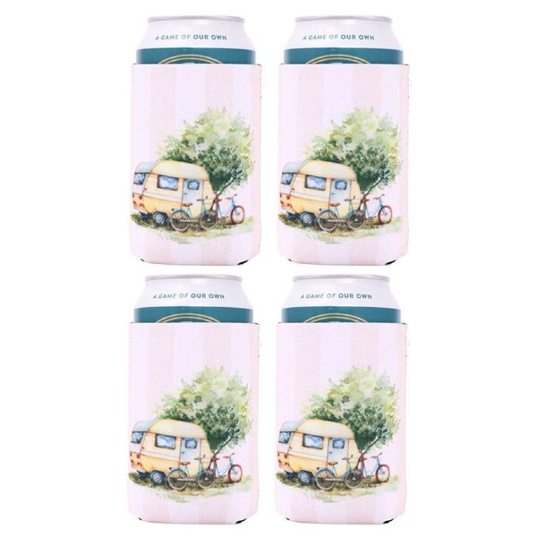 4PK Splosh Caravan Insulated Neoprene On The Road Stubby Holder10x13cm 10x13cm